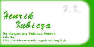 henrik kubicza business card